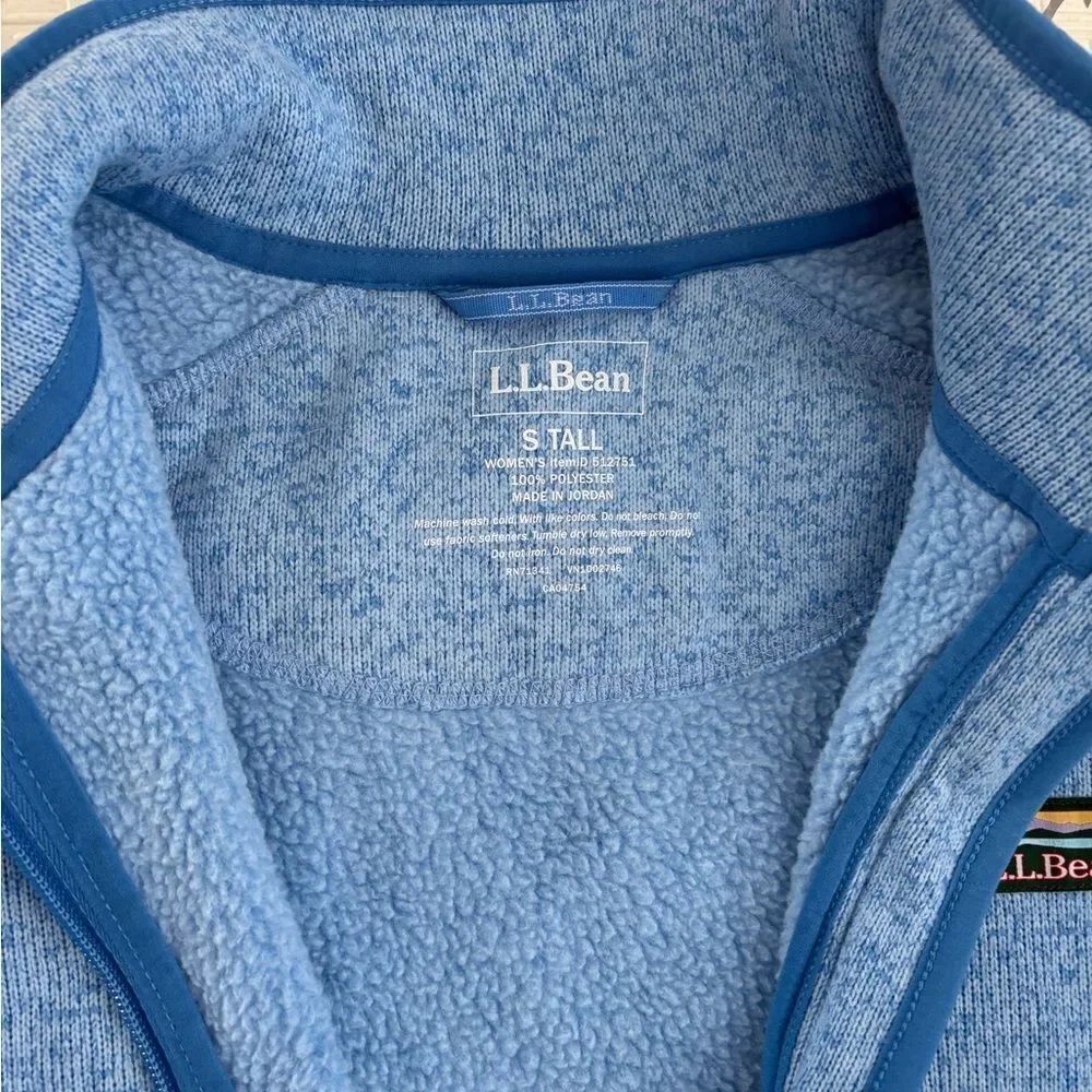 L.L.Bean Sweater Fleece Full-Zip Jacket Small Tall - Picture 3 of 10